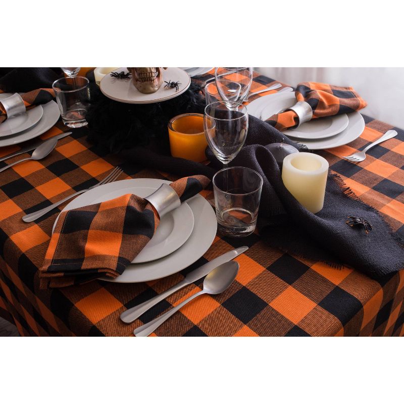 60"x104" Buffalo Check Tablecloth Orange - Design Imports