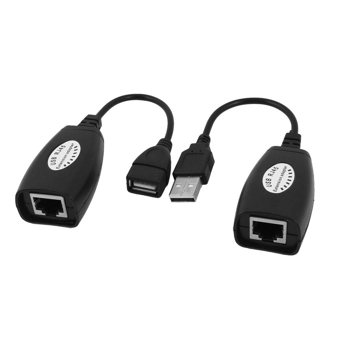 2 Pcs USB 2.0 A Type Male to RJ45 Female Cable Adapter Blue 20cm