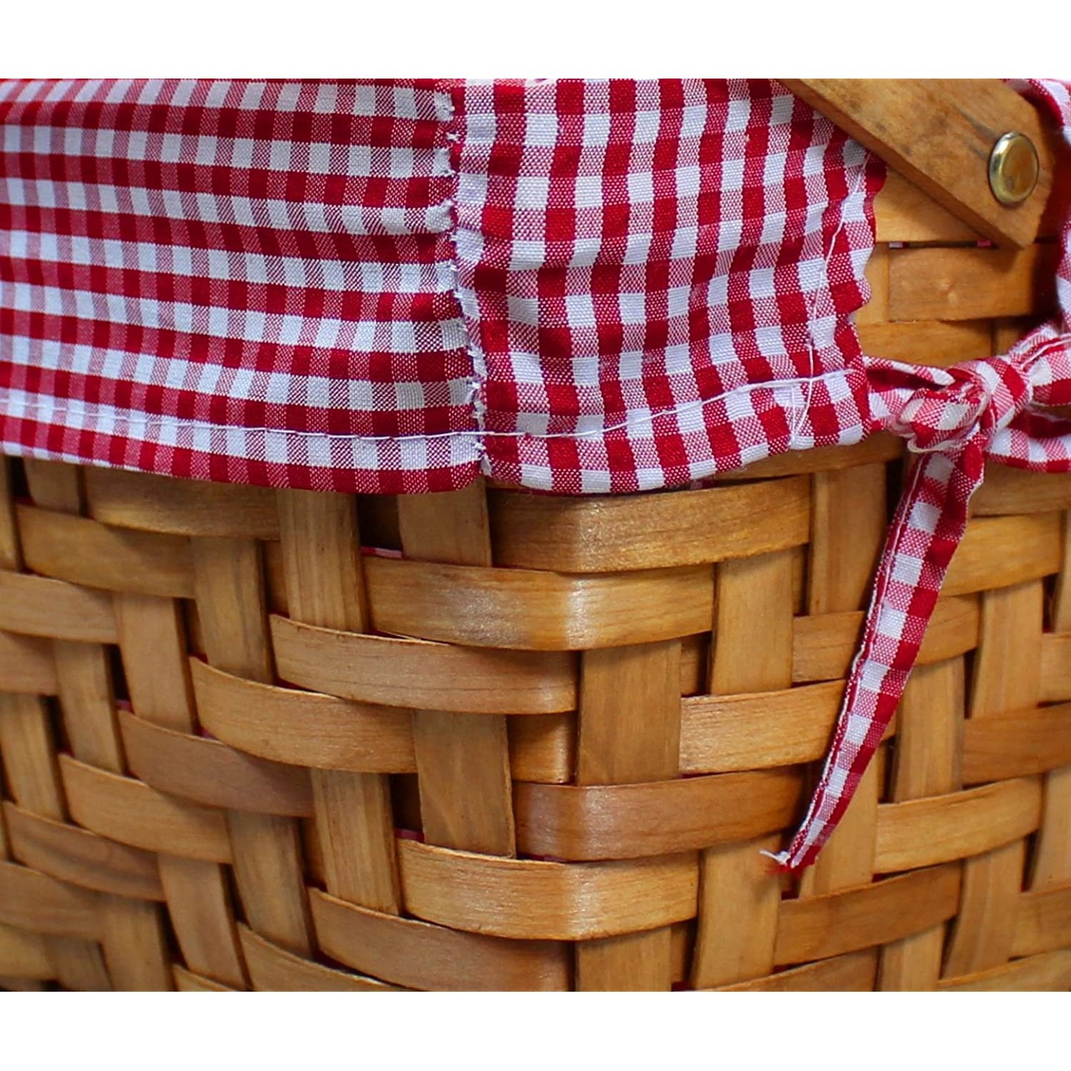Vintiquewise Rectangular Basket Lined with Gingham Lining, Small