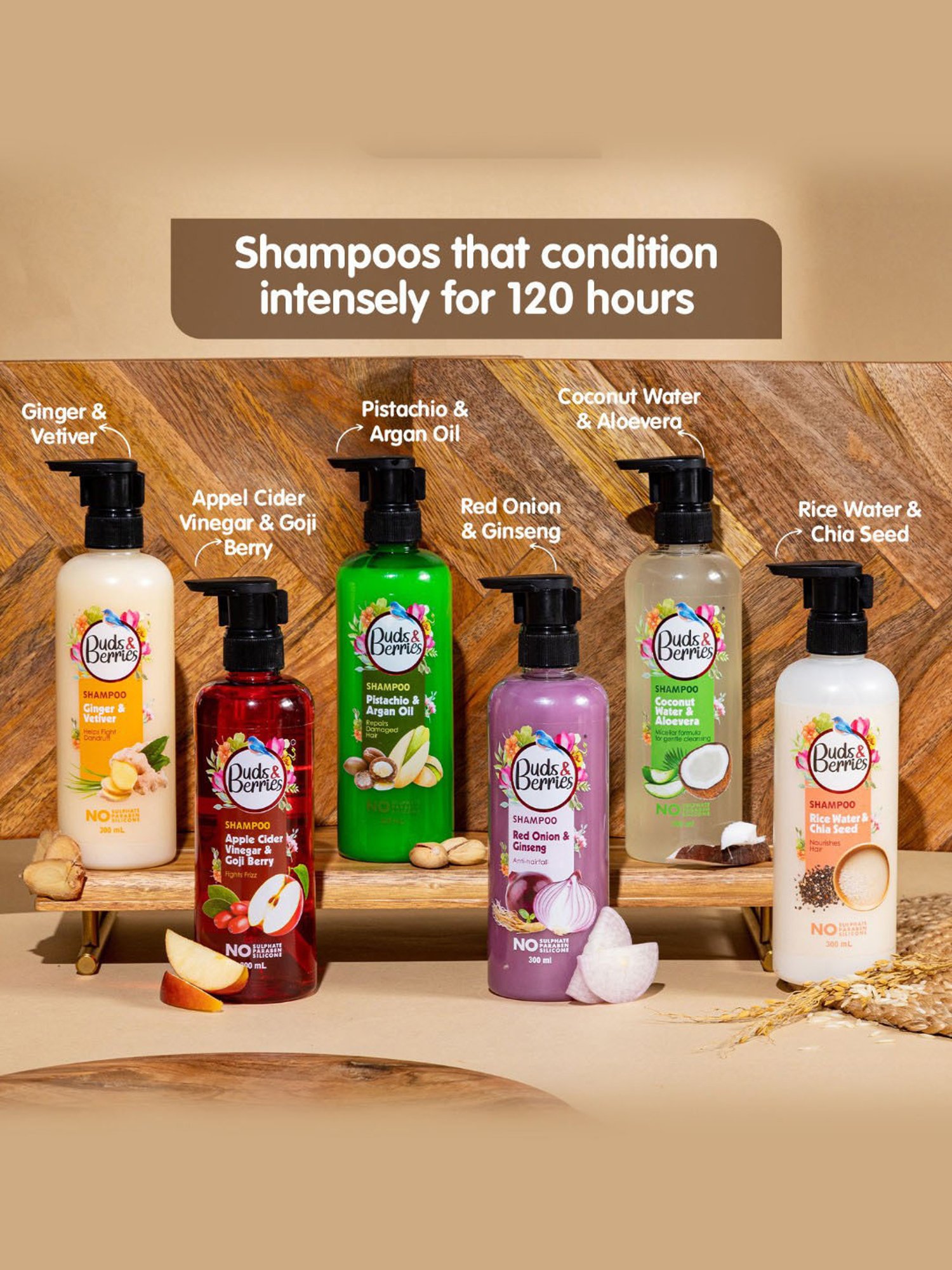 Buds & Berries Ginger & Vetiver Shampoo - 300 ml