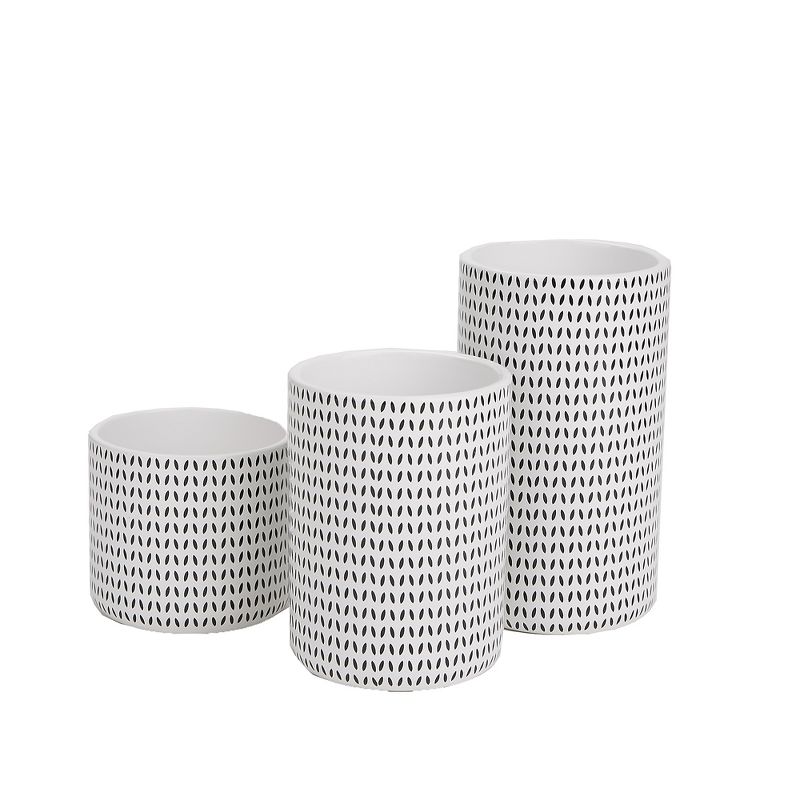 Mind Reader Ceramic Canister Set with Lids, 3 pc set, Blue