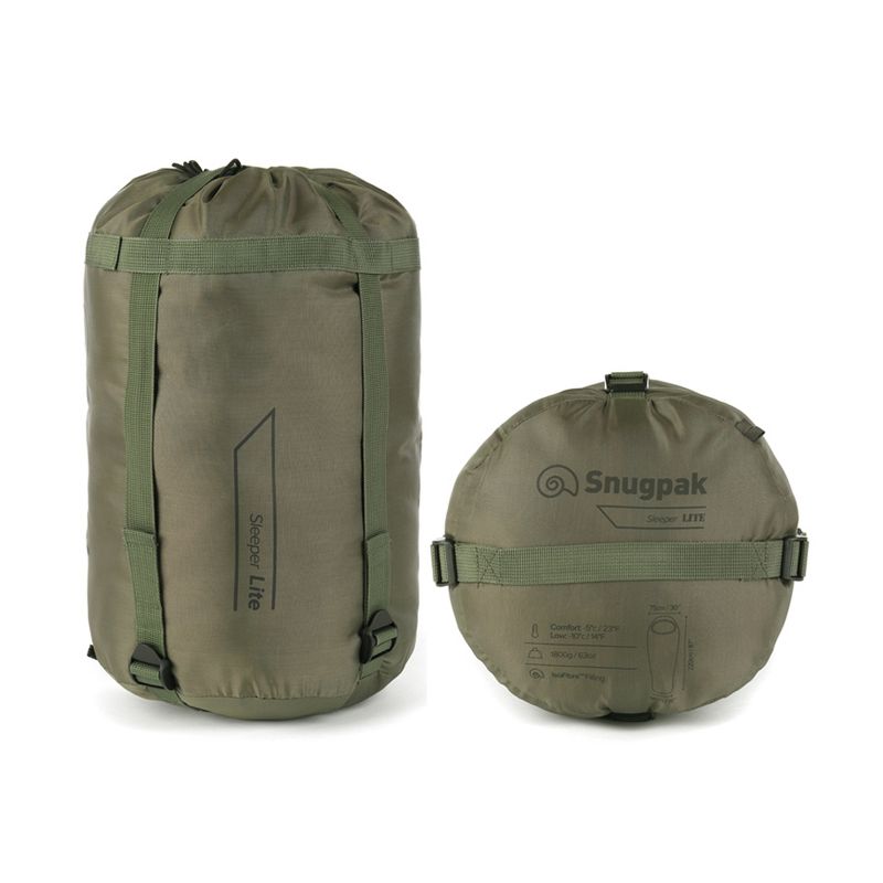 Snugpak Basecamp Ops Sleeper Lite Sleeping Bag with Compression Stuff Sack, Insulated, Olive
