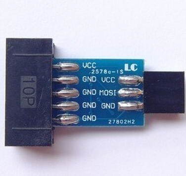 WWH-10 Pin to Standard 6 Pin Adapter Board For ATMEL AVRISP USBASP STK500