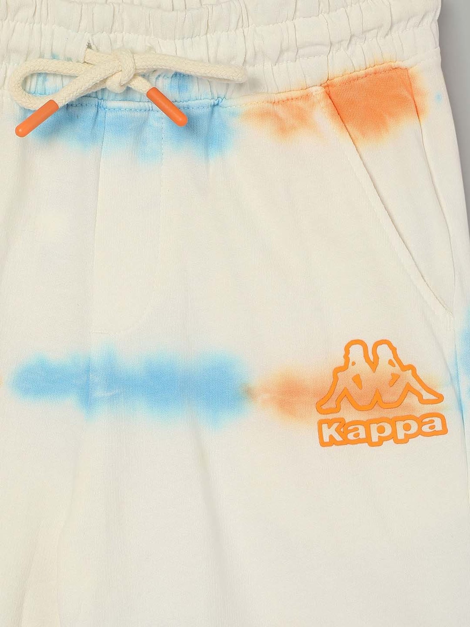 KAPPA Kids White & Orange Cotton Printed Shorts