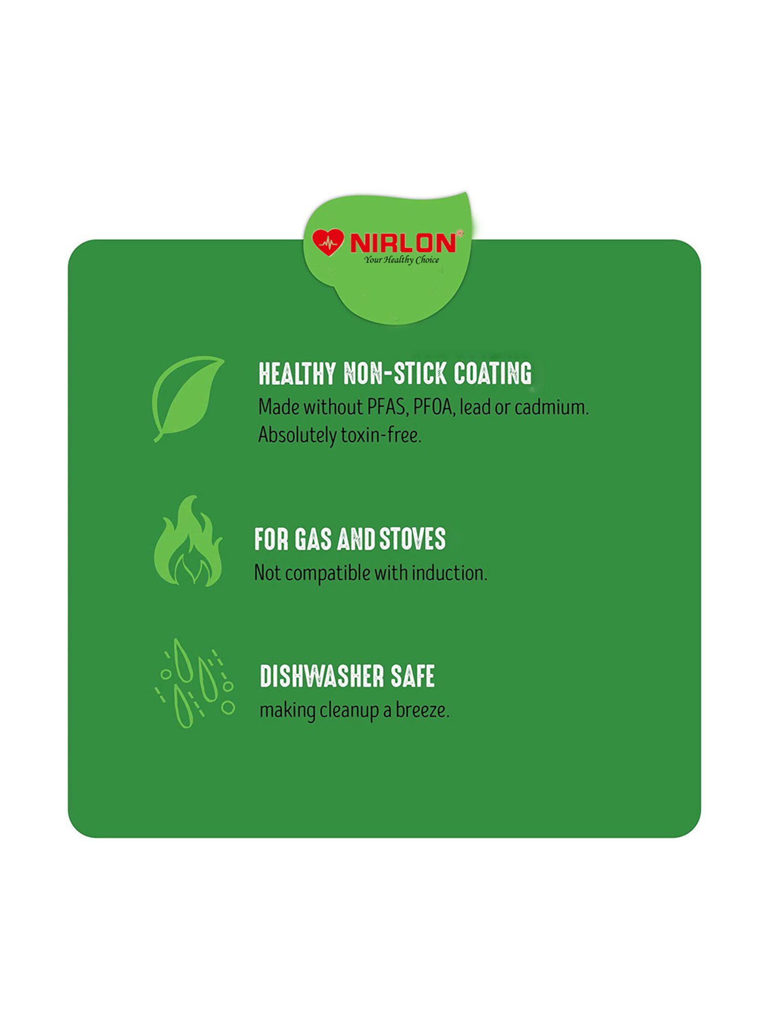 Nirlon Non-Stick Red Aluminium Gas Compatible Cookware Set with Bakelite H & le