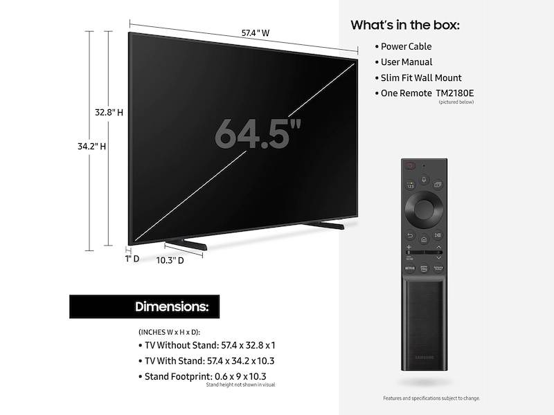 Samsung UN50TU8000 50" Crystal 8 Series 4K Ultra High Definition Smart TV with a Samsung HW-Q67CT 7.1CH Soundbar with Acoustic Beam and Wireless Rear Kit (2020)