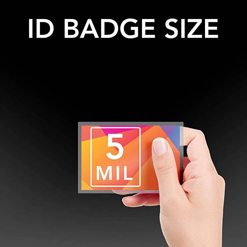 Thermal Laminating Sheets Pouches, Badge/ID Card Size with Clip, 5 Mil, Ultra Clear, 25-Count (3202011)