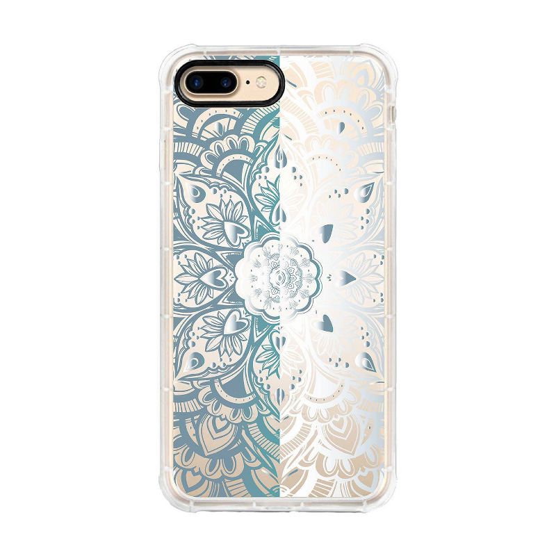 OTM Essentials Apple iPhone 8/7 Plus Hybrid Rugged Edge Clear Phone Case - Blue Mandala Heart