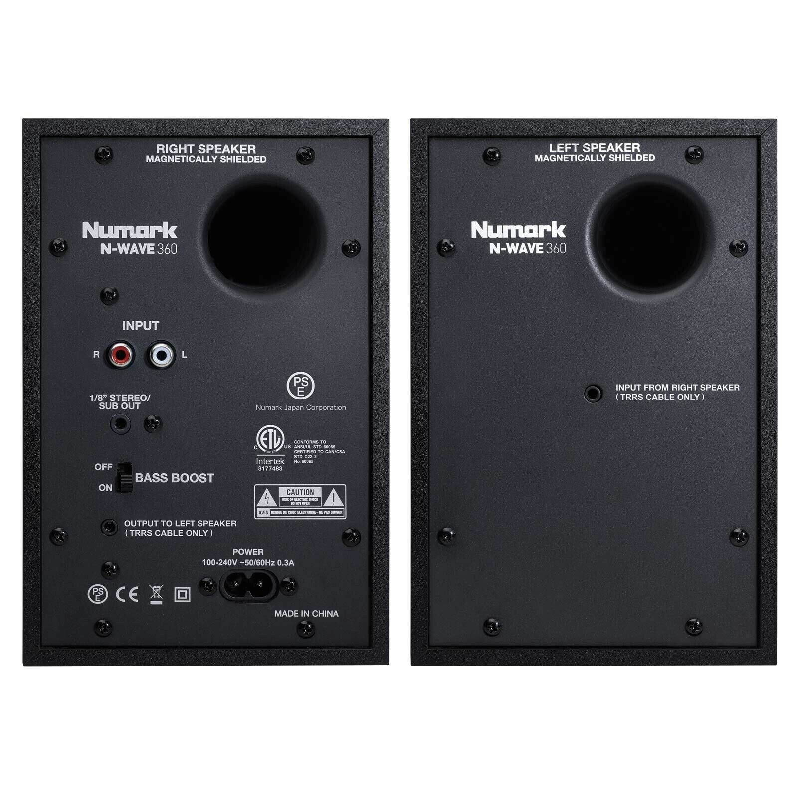 Numark N-Wave 360 Powered Desktop Monitor Speakers with Isolator Pads