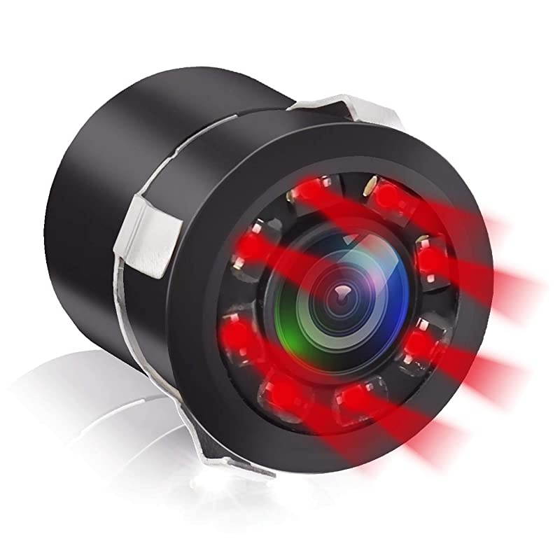 Backup Camera,  Embedded Front/Rear View Camera Waterproof Reverse Camera, IR Night Vision Reverse Camera Parking Guide Line & Screen Mirror Image on/Off for Truck, Car, Travel Trailer.