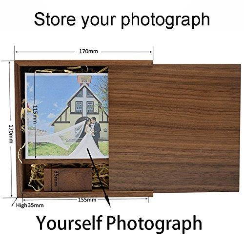 Lonmax 32GB Walnut Wooden USB Flash Drive USB 2.0 Flash Disk Pen Drive Wedding Birthday Gifts Walnut Box (17017035mm) (32GB, Walnut +Walnut Box)