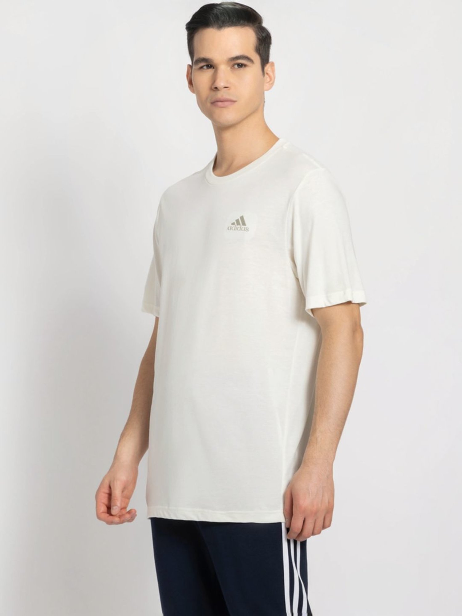 Adidas Off White Regular Fit T-Shirt