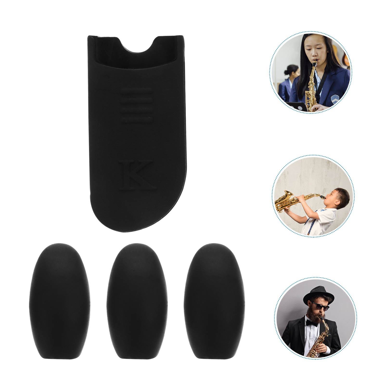 4pcs Saxophone Thumb Cushion and Palm Key Pads for Alto Soprano Tenor Sax