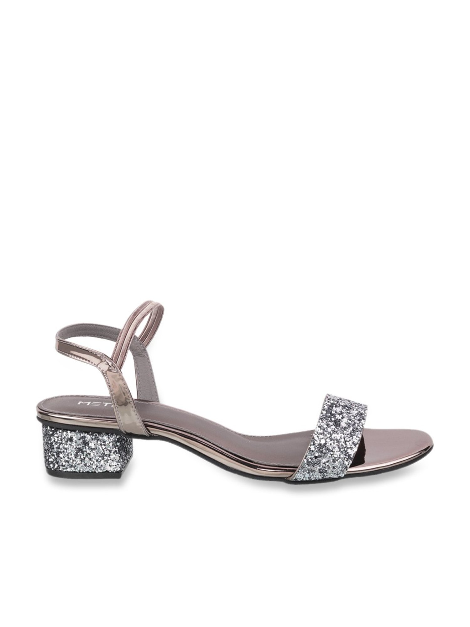 Metro Women's Gun Metal Ankle Strap Sandals