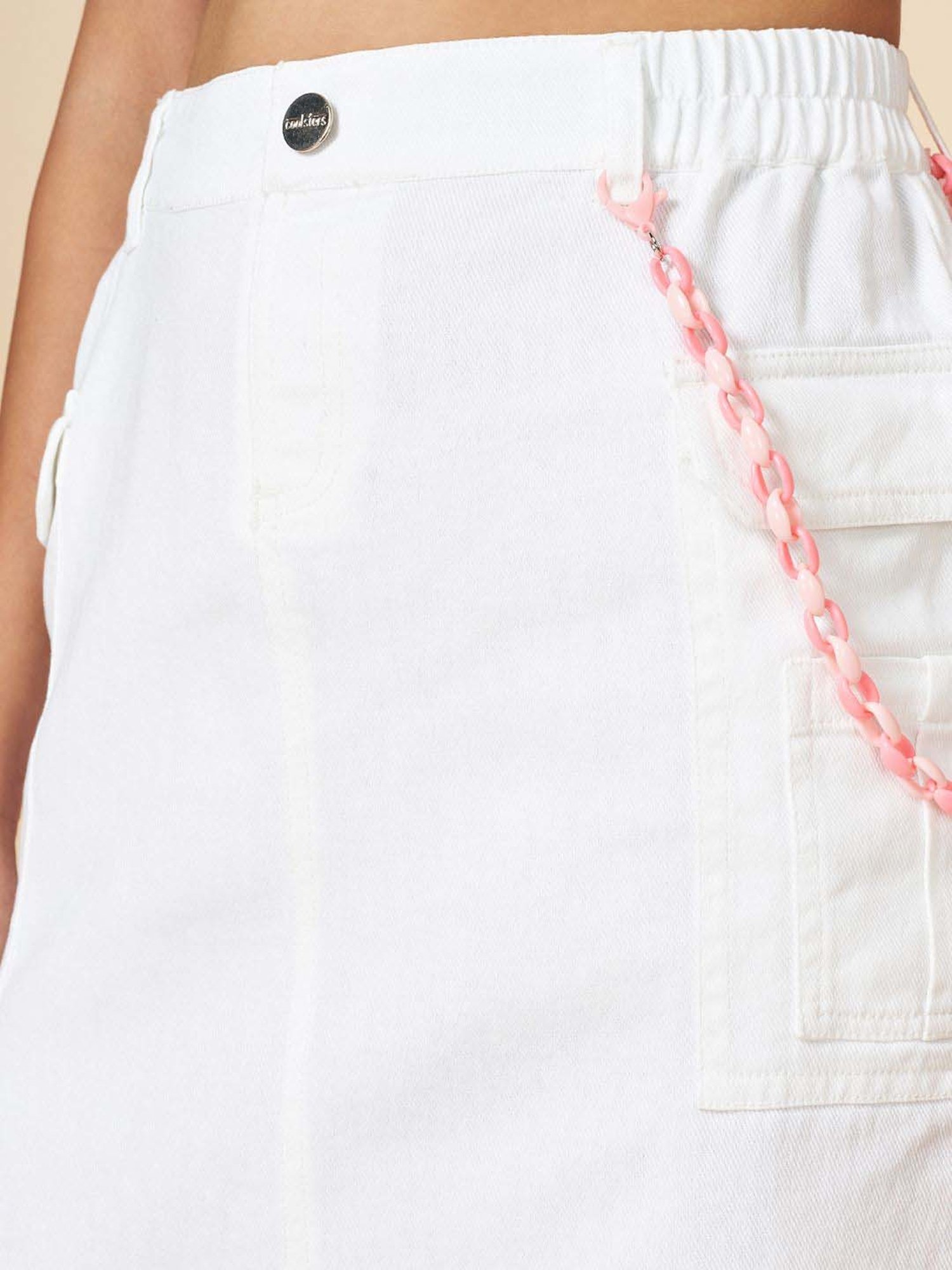 Coolsters by Pantaloons Girls Ecru Cotton Solid Skirts