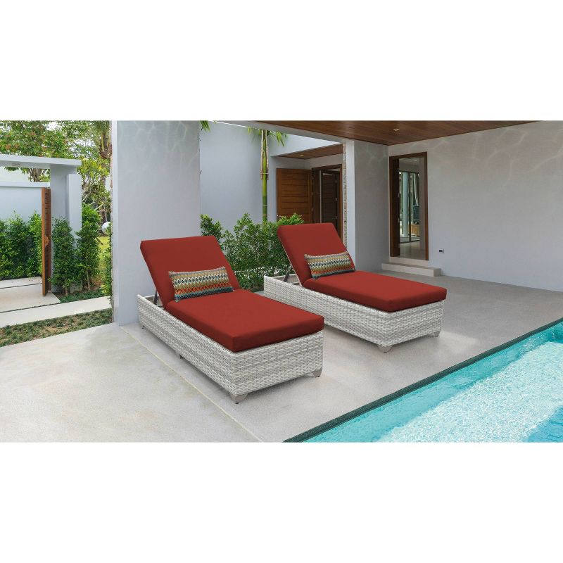 Fairmont 2pk Patio Chaise Lounges - Terracotta - TK Classics