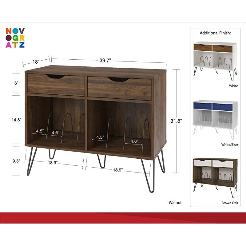 Concord Turntable Stand, Brown Oak