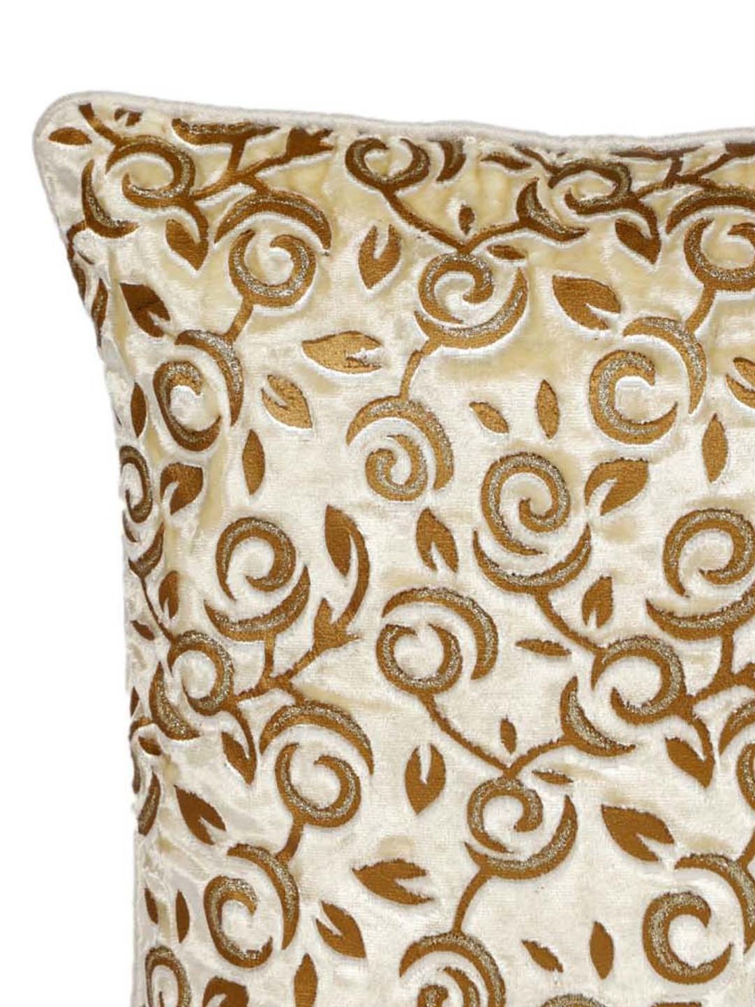 MFD HOME Furnishing Beige Velvet Cushion Cover - Set of 2