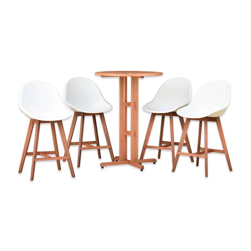 Ariesa 3pc Outdoor Bar Set - White & Gray - CosmoLiving