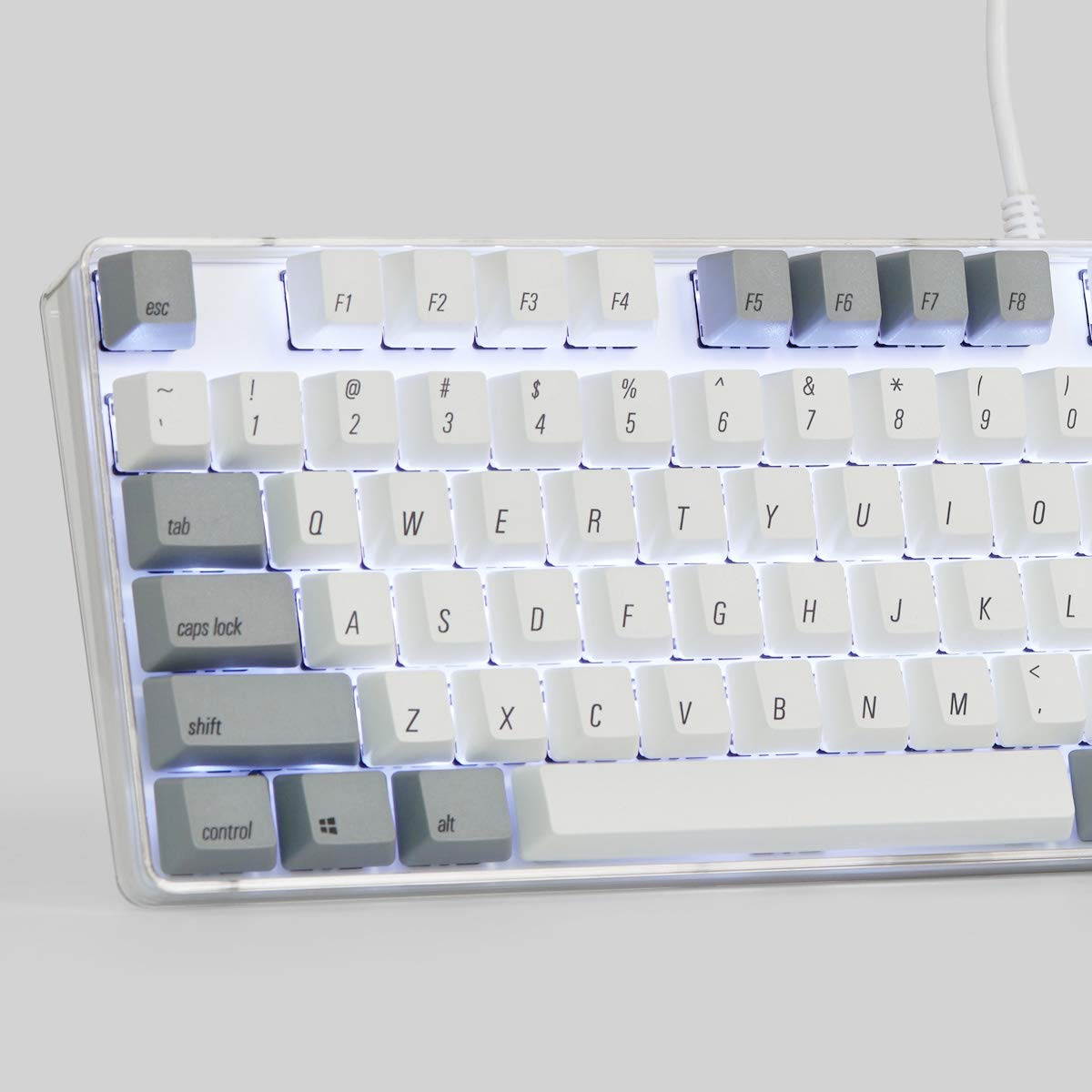 Qisan Magicforce N-key Rollover  Mechanical Keyboard Gaming Keyboard Cherry MX Brown  100% Full Size 108 Keys with White Backlight Case,PBT Keycaps