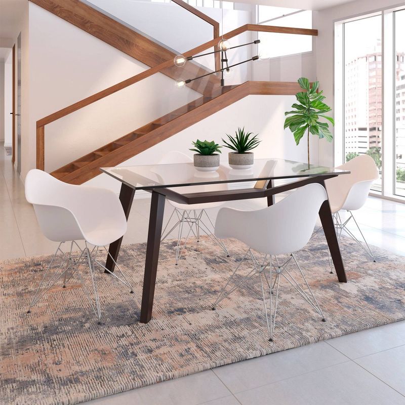 Set of 2 AEON Dijon Armchair White with Chrome Legs