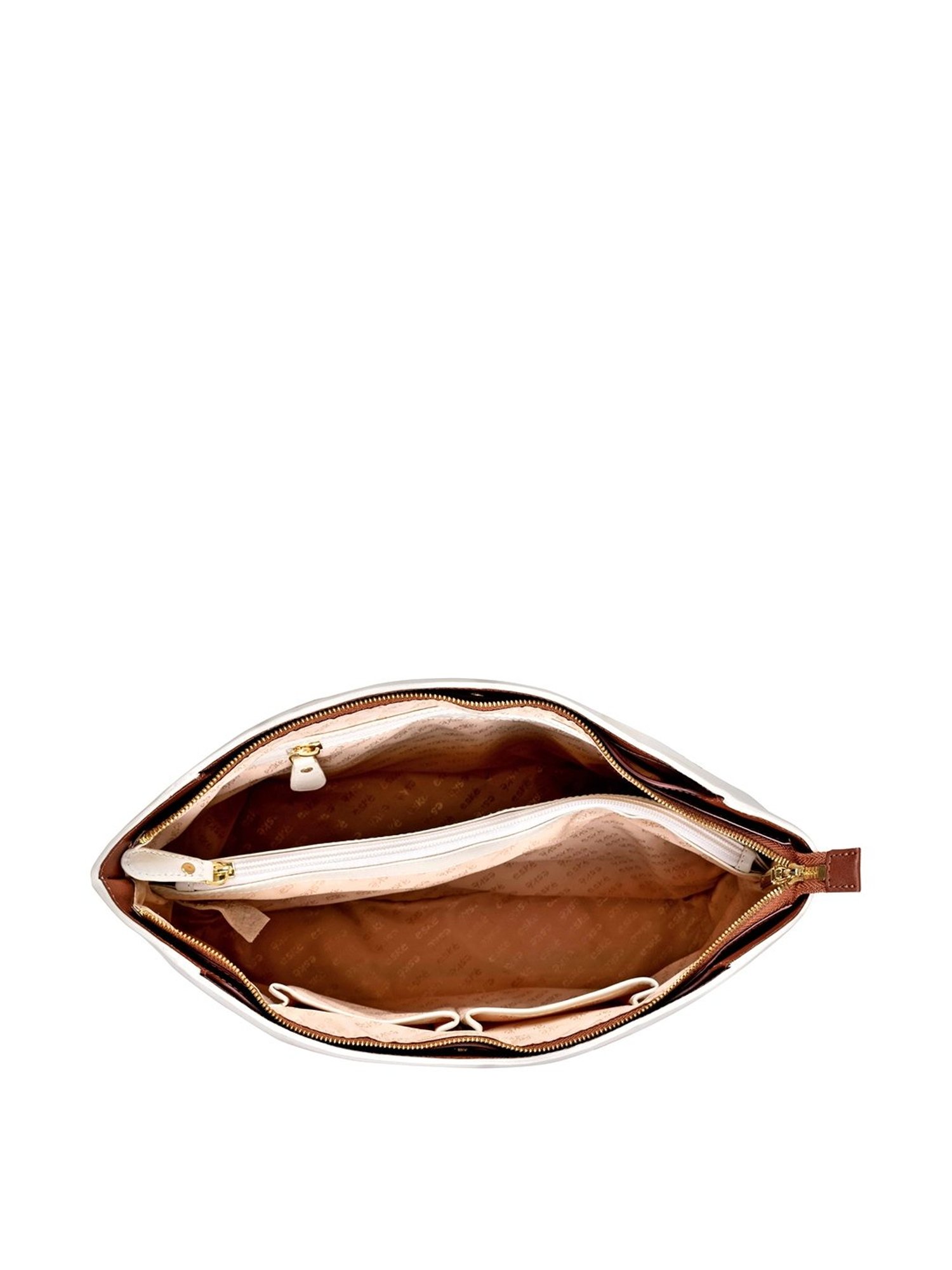 Eske Vesta White Solid Medium Shoulder Handbag