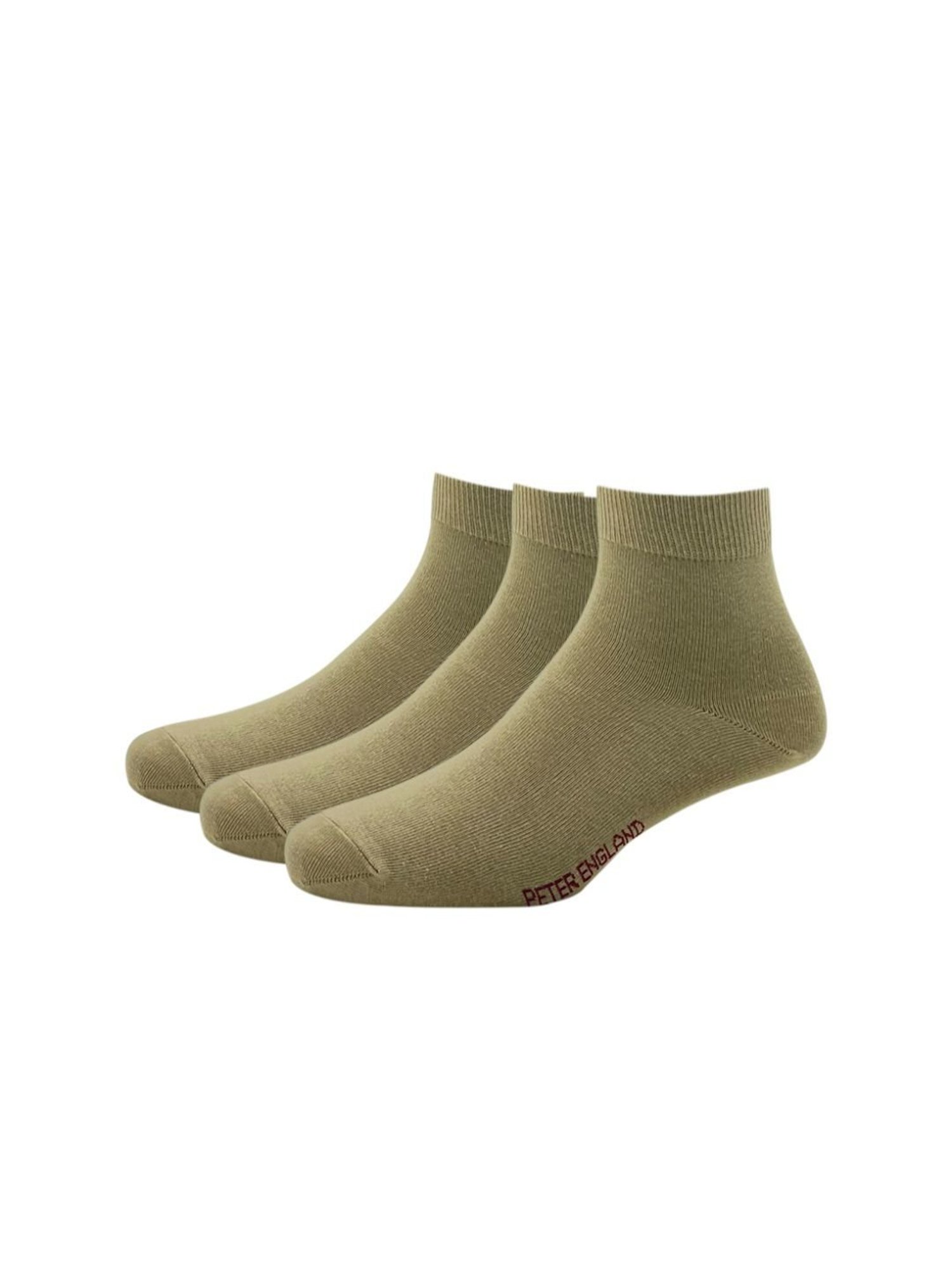 Peter England Beige Cotton Socks (Pack of 3)