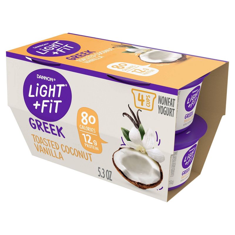 Dannon Light and Fit Toasted Coconut Vanilla Flavored Greek Yogurt - 4ct/5.3oz
