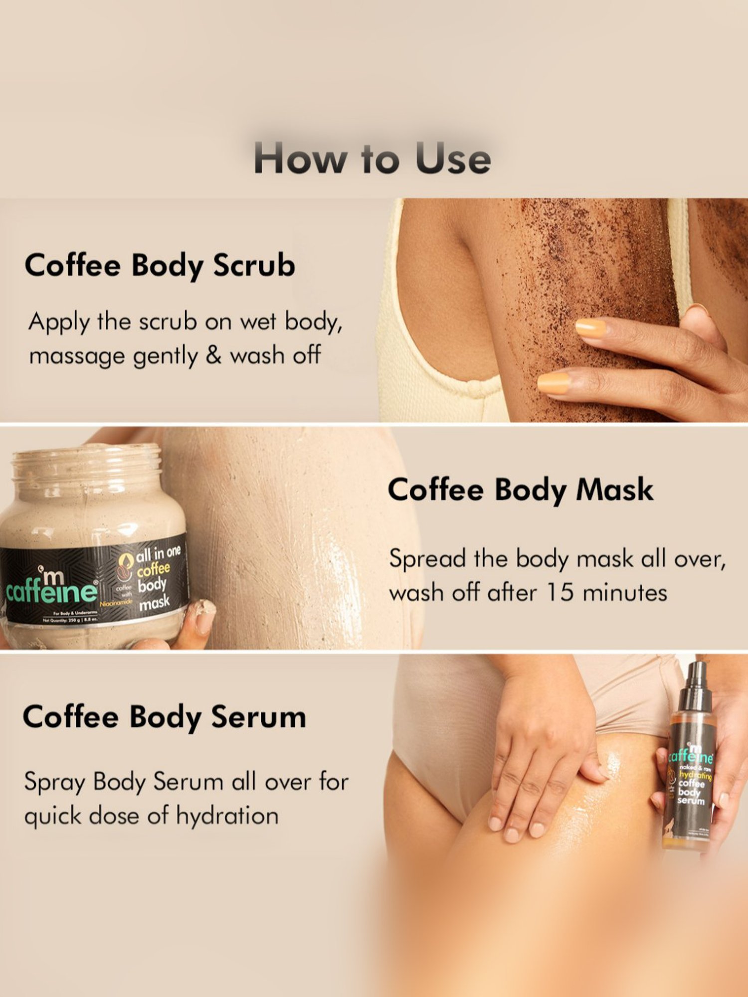 mCaffeine Coffee Face Moisturizer and Body Lotion for Complete Winter Care Combo