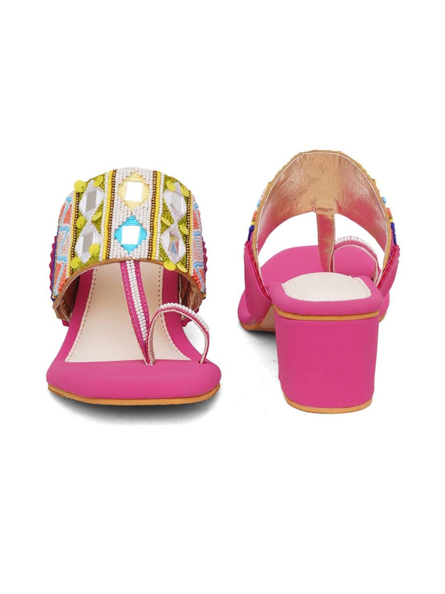 Sole House Women's Pink Toe Ring Sandals