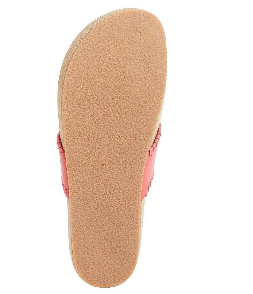 Jack Rogers Jacks Comfort Leather Whipstitch Detail Thong Sandals