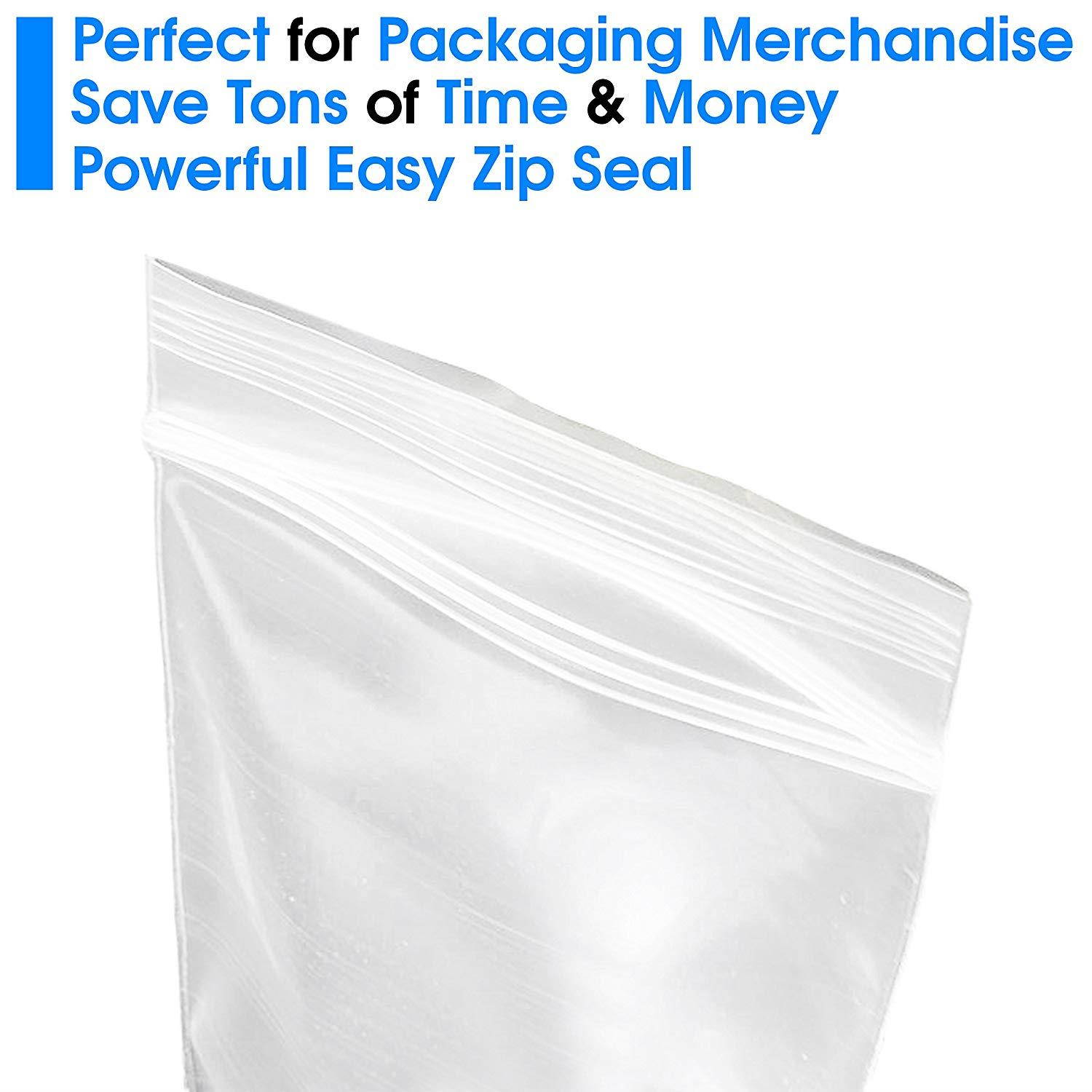 500 Count - 10 X 13, 2 Mil Clear Plastic Reclosable Zip Poly Bags with Resealable Lock Seal Zipper by Spartan Industrial (More Sizes Available)
