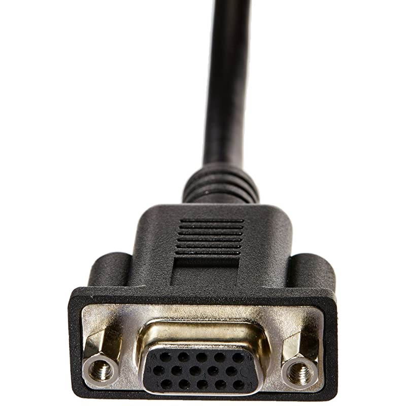 Dual VGA Monitor Y Splitter Adapter Cable 1Foot Black 5Pack