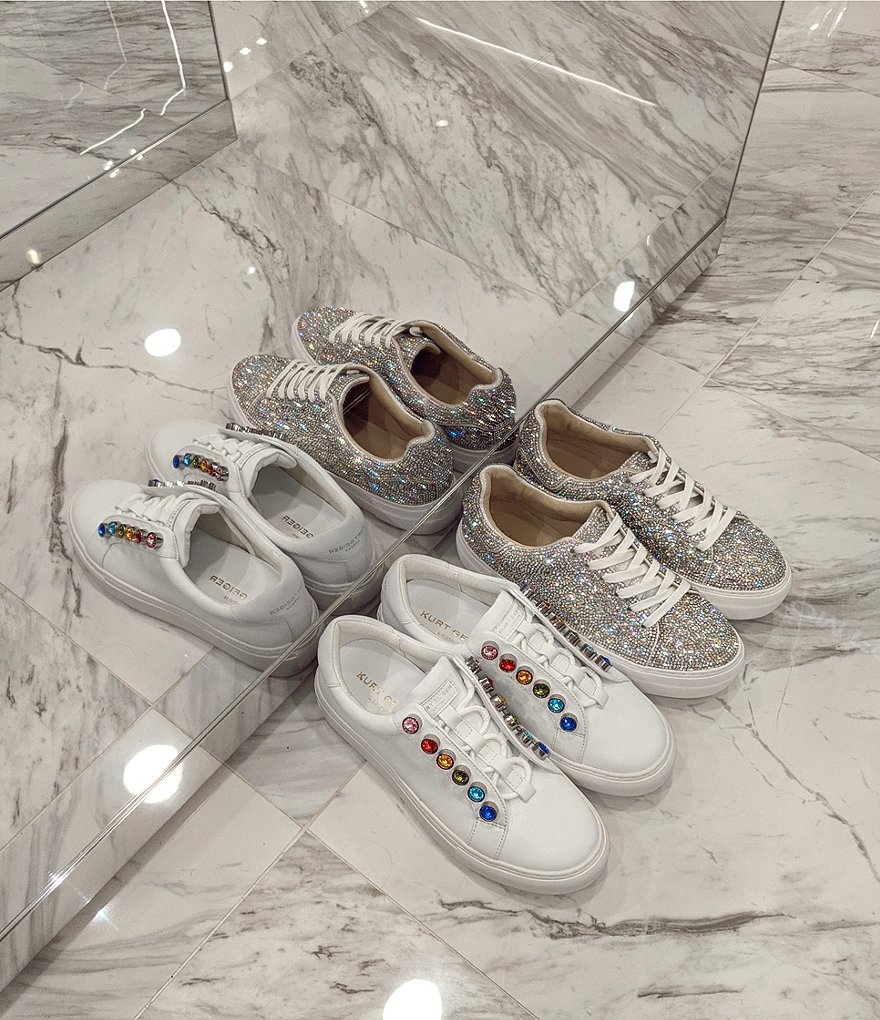 Blue by Betsey Johnson Sidny Rhinestone Embellished Platform Lace-Up Sneakers