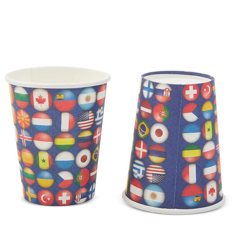 Blue Panda 168-Piece Serves 24 International World Cup Party Supplies - Disposable Plate, Napkin, Cup & Cutlery