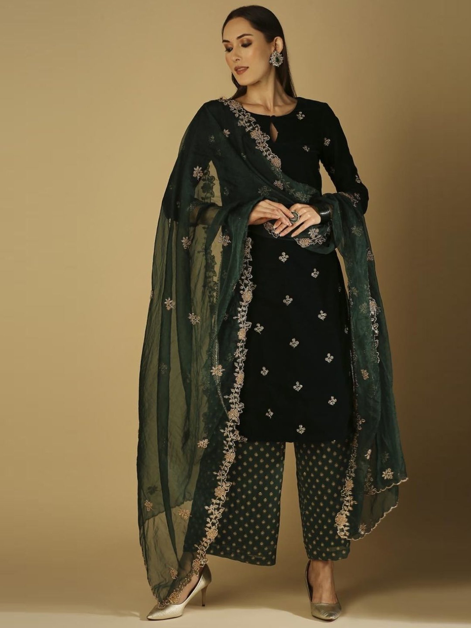 Monk and Mei Ruhani - Dupatta - Green