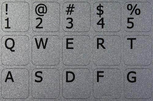 English US Notebook Non-Transparent Silver Keyboard Stickers