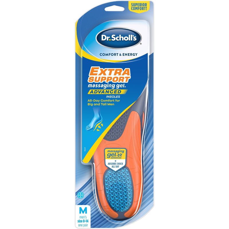 Dr Scholl's Comfort & Energy Extra Support Massaging Gel Insoles - 1 Pair - Size (8-14)