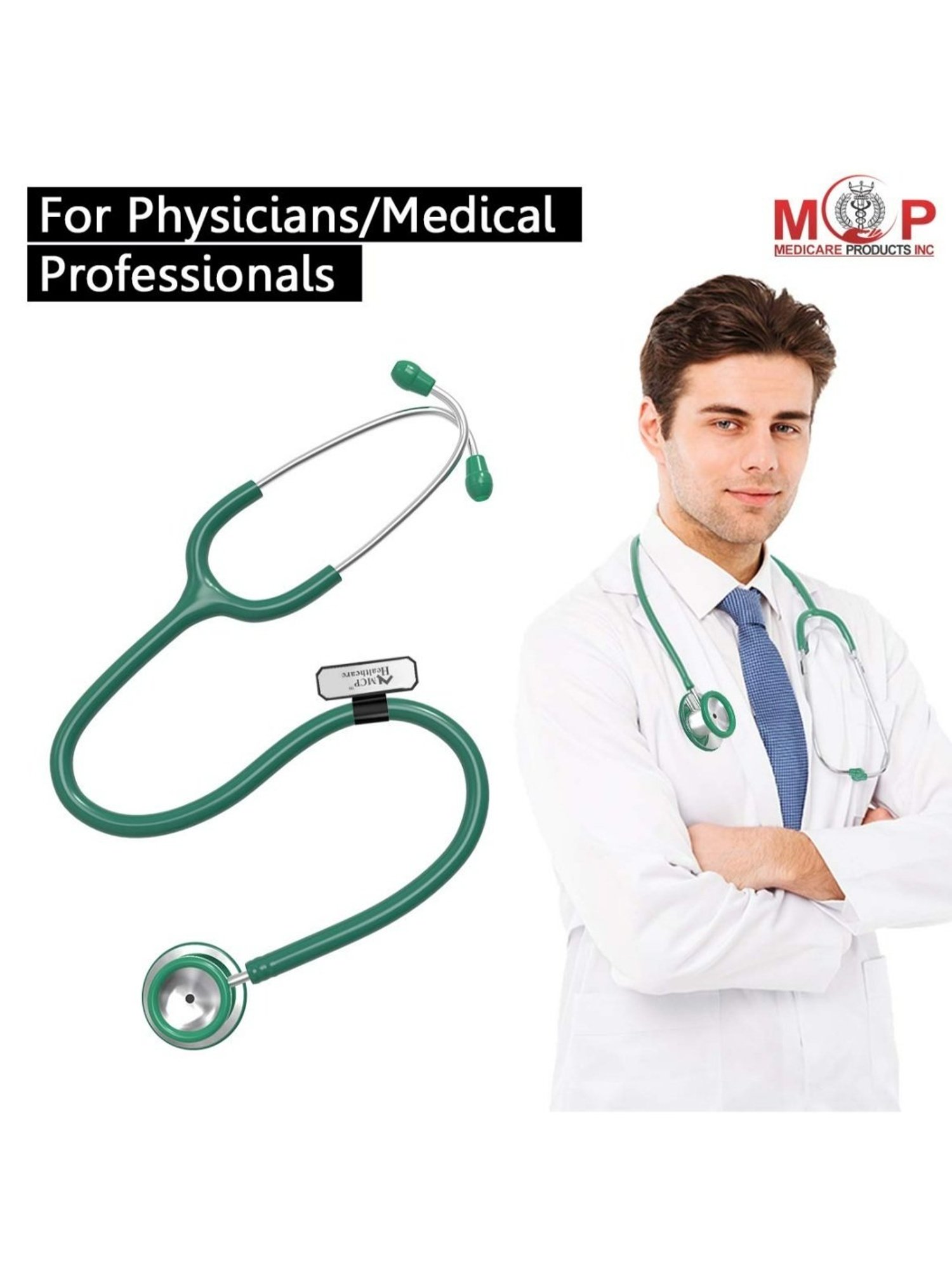 MCP Adult Dual Head Stethoscope (Green)