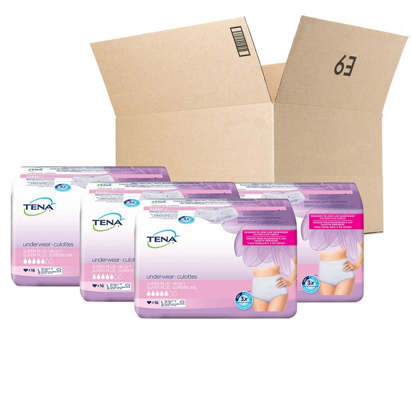 TENA Incontinence Underwear for Women - Super Plus Absorbency - L - 64ct