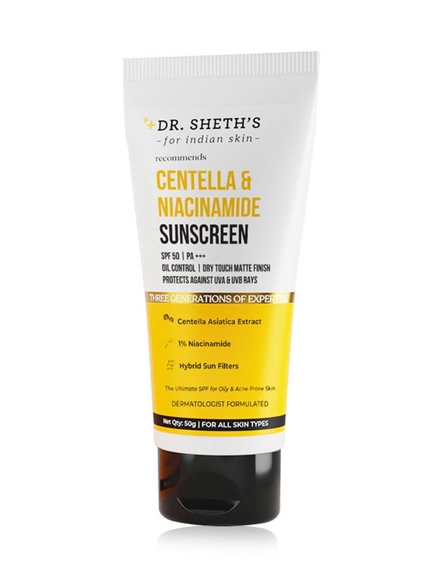 Dr. Sheth's Centella & Niacinamide Oil & Acne Control Sunscreen - 50 gm