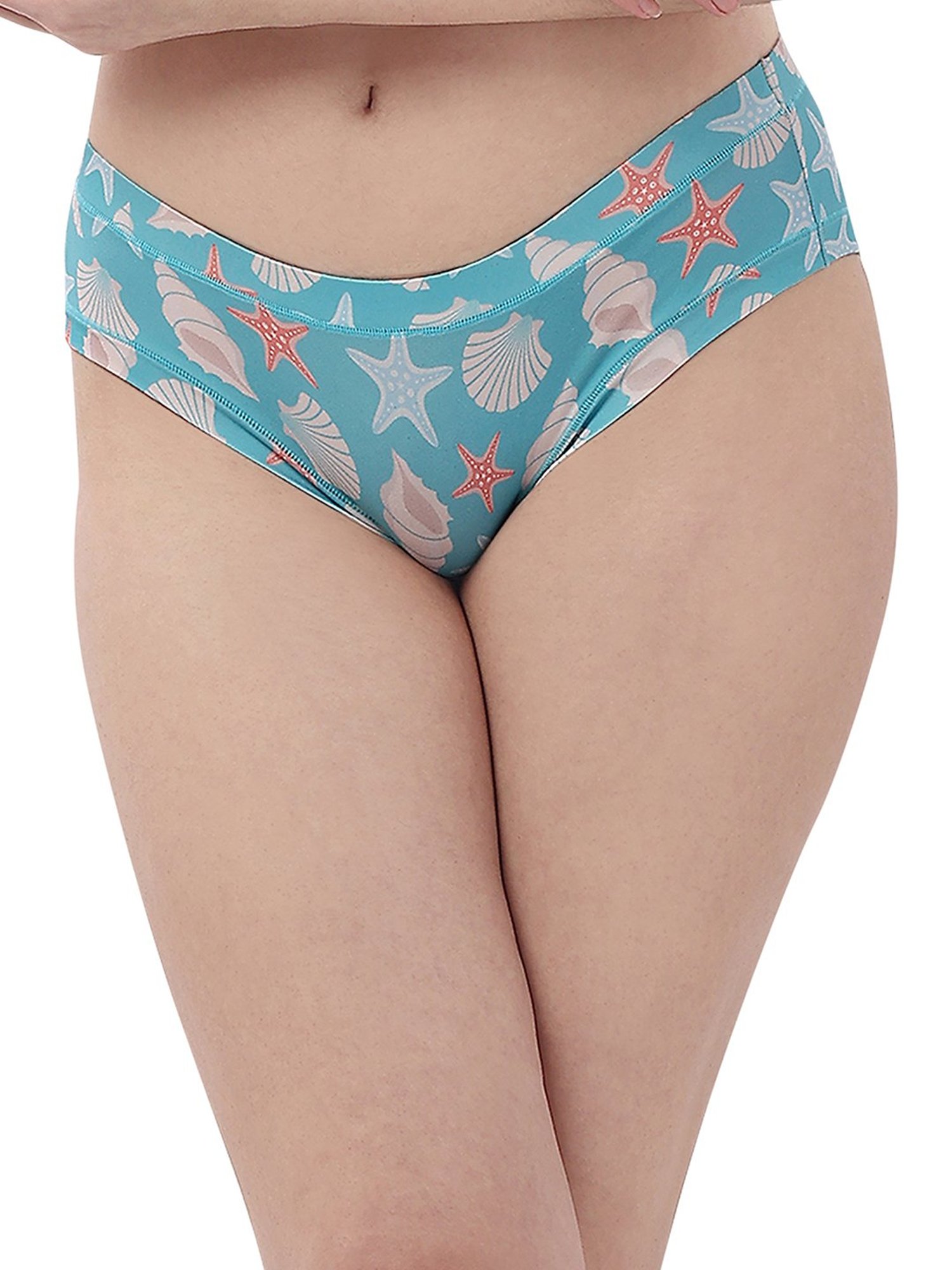 Soie Sky Blue & Grey Printed Hipster Panty - Pack of 2