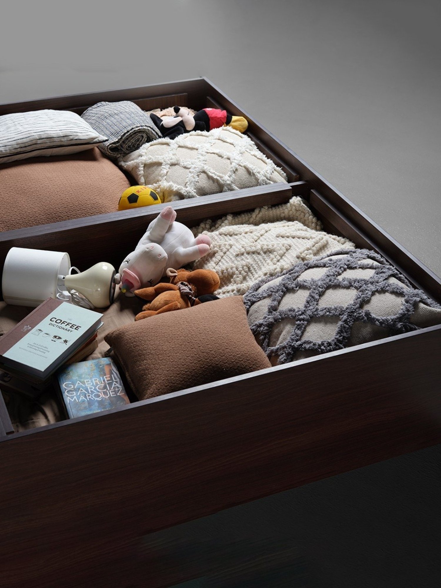 Sleepyhead ES Dark Brown Engineered Wood Queen Size Bed with Box Storage