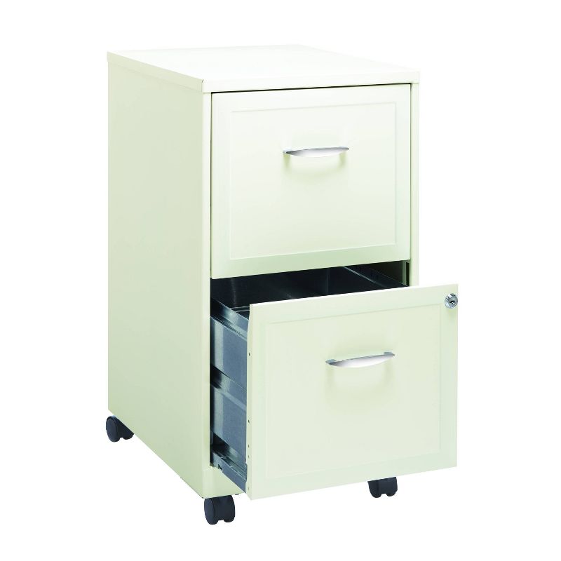 Hirsh Industries Space Solutions File Cabinet on Wheels 2 Drawer - Pearl White