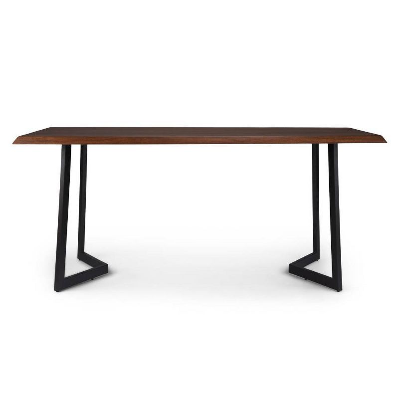 Hathaway Dining Table with Inverted Metal Base Dark Brown - WyndenHall