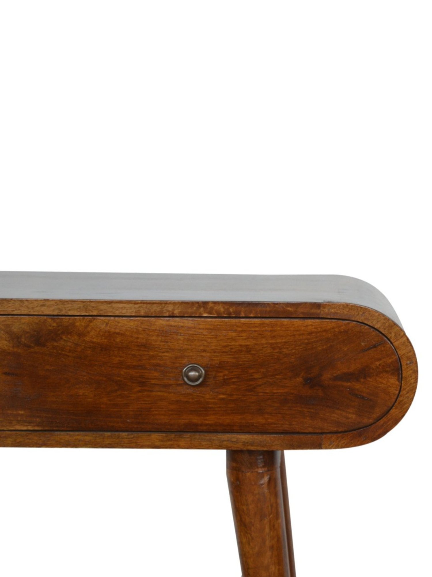 Artisan Furniture Chestnut Brown Wood Curved Edge Console Table