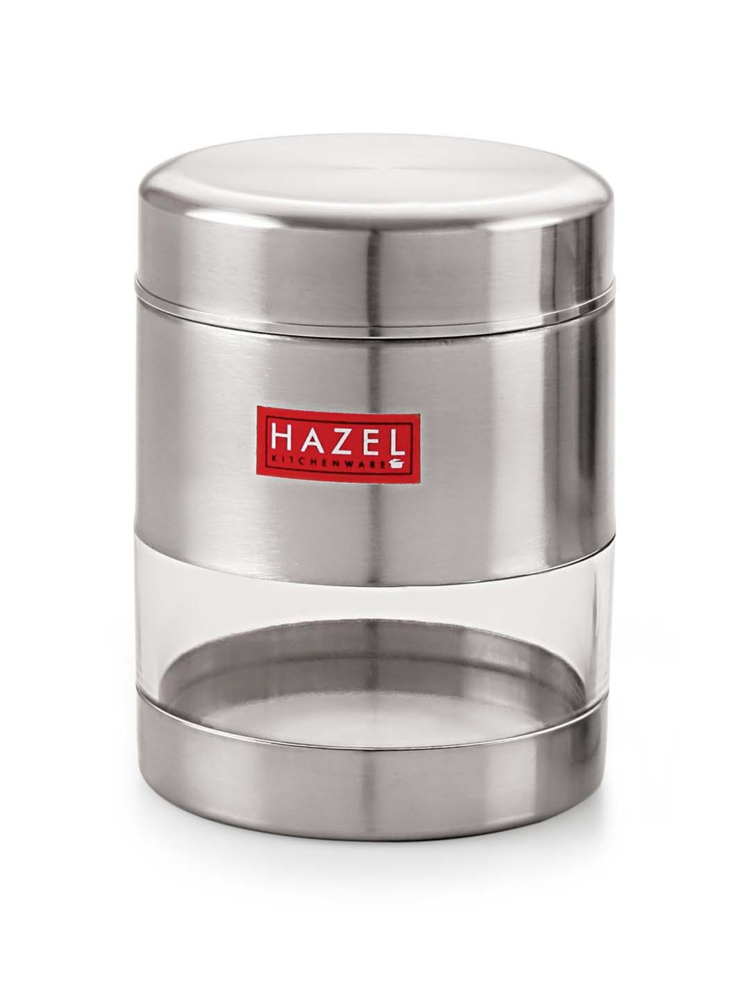HAZEL Silver Stainless Steel Storage Container (500 ml) - Set of 1