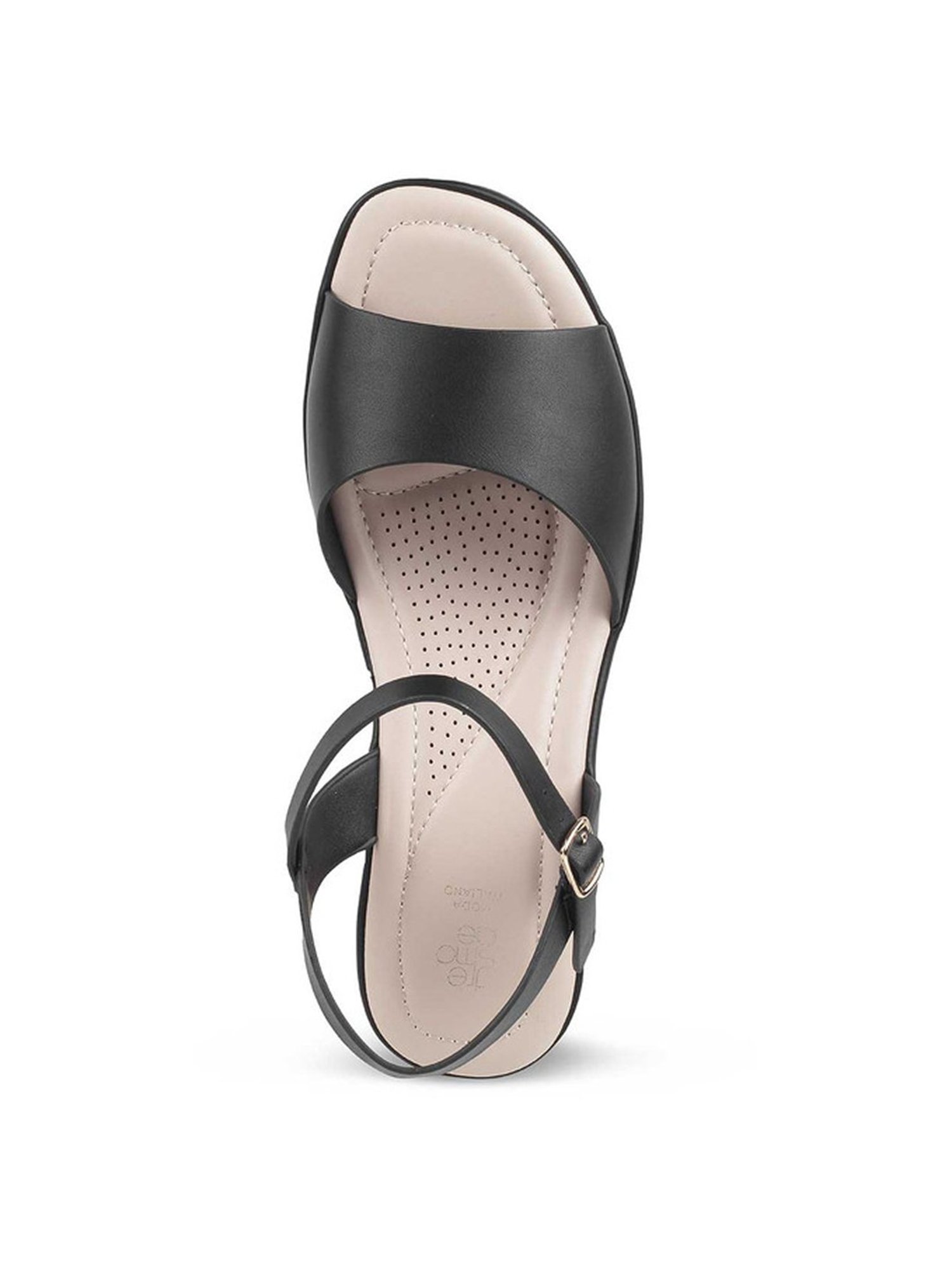 Tresmode Women's Black Ankle Strap Wedges