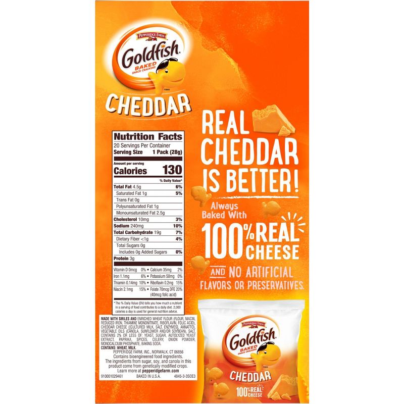 Pepperidge Farm Goldfish Cheddar Crackers Multipack - 20oz/20ct