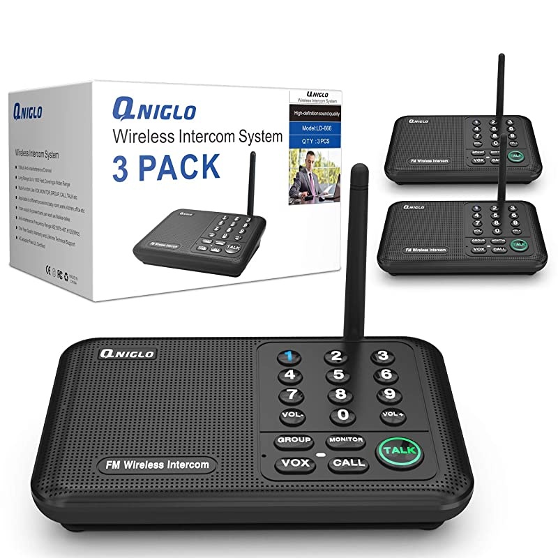 Intercoms Wireless Intercom System for Home Long Range House Intercom System for Office Two Way Room to Room Wireless Intercom Systems for Business